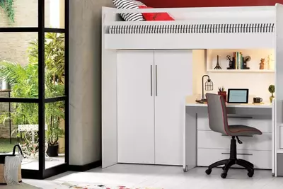 2-х дверный шкаф Almila "Neo Grey" 98 х 61.5 х 140 см (Турция) Белый