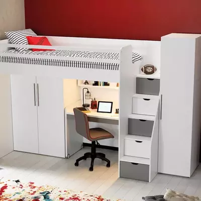 Письменный стол (средний) Almila "Neo Grey" 106.2 х 60.8 х 86 см (Турция) Белый/Серый