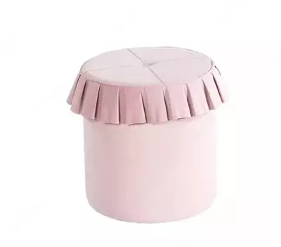 Almila Life "Bianca" (Turkiya) Pushti rufflesli dumaloq puf