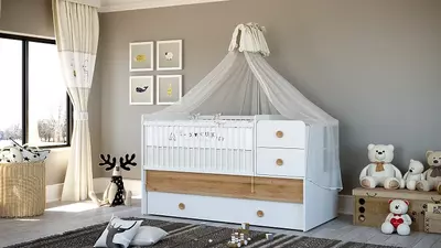 Almila Baby Cute Oak tortib olinadigan beshik moduli (80x175 sm)