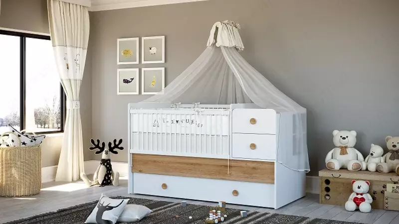 Выдвижной модуль для детской кроватки Almila Baby Cute Oak (80x175 см)