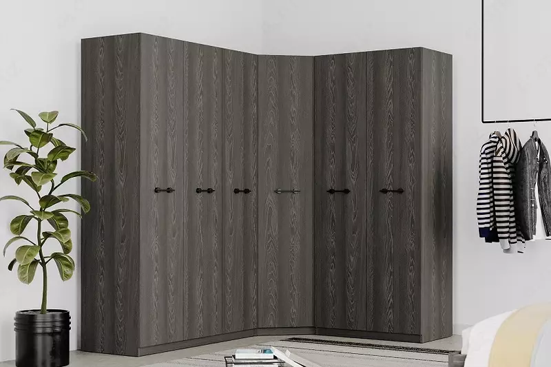 3 eshikli almila plyus shkafi, qora eman