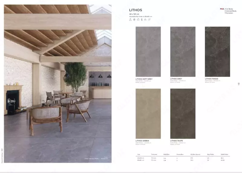 Керамическая плитка LITHOS 80*120 Soft grey