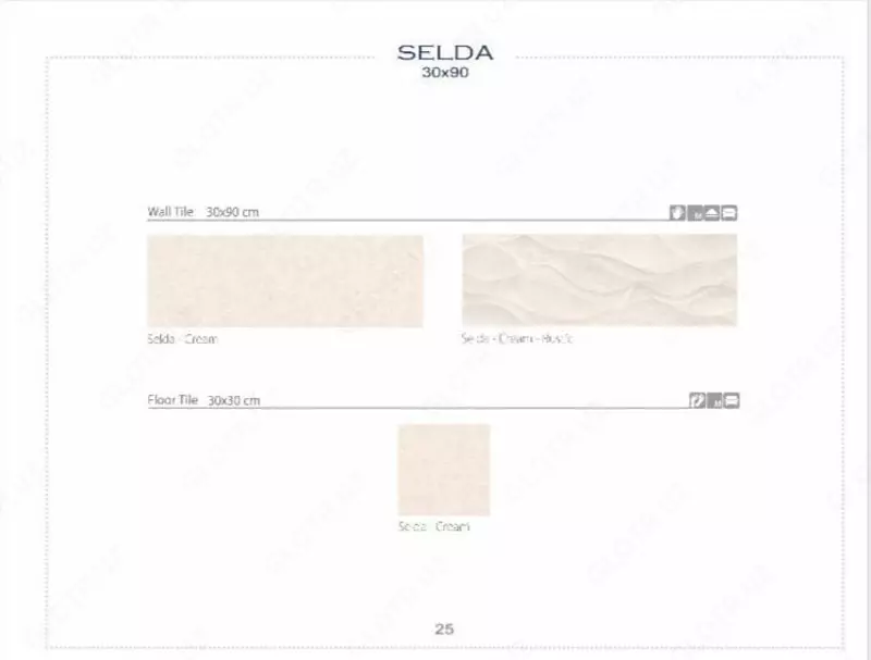 Керамическая плитка Selda cream 30*90 - 192 050.9 сум