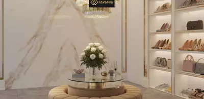 Керамическая плитка (универсальная) "FAVANIA" Calacatta Gold book match (Полированная)