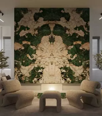 Seramika plitkalari (devor) "FAVANIA" Zumrad kitobi o'yin (jilolangan)