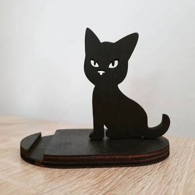Подставка для телефона Котик . Материал дерево(фанера)