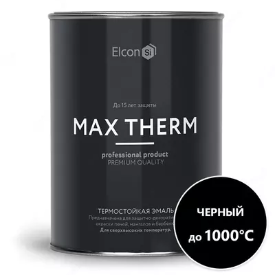 Issiqlikka chidamli antikorozif emal Maks Therm / qora / 1000⁰C / 25 kg