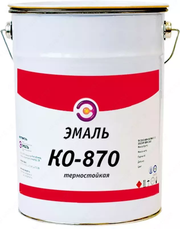 Issiqlikka chidamli antikorozif emal (ko-8101, ko-8104, ko-868, ko-870, ko-8111, ko-828, ko-811, ko-811k) oq/400⁰C / 25 kg