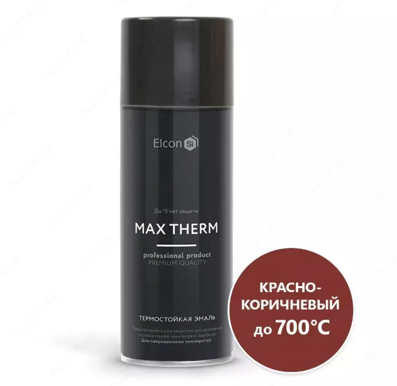 Термостойкая антикоррозионная эмаль Max Therm, красно-коричневый/400-1000⁰С/520 мл/аэрозоль