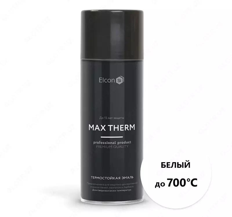 Issiqlikka chidamli korroziyaga qarshi emal Max Therm, oq/ 400-1000⁰С/ 520 ml / aerozol