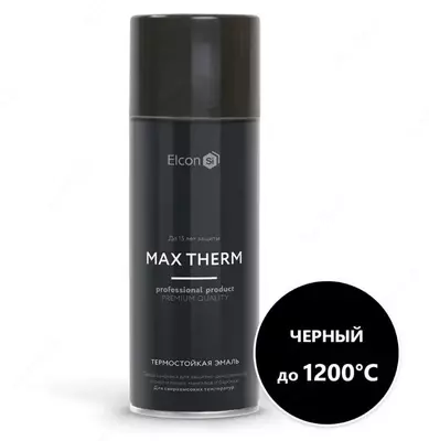 Issiqlikka chidamli korroziyaga qarshi emal Max Therm, qora / 700-1200⁰С/ 520 ml / aerozol