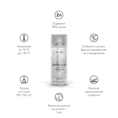 Sink bilan to'ldirilgan tuproq-elcon zintech 96 emal, aerozol