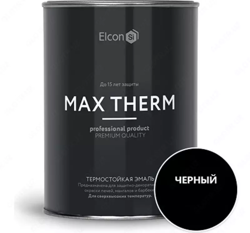 Elcon Max Therm issiqlikka chidamli emal ko-8101, ko-8104, ko-868, ko-870, Ko-8111, ko-828, qora (signal), 700°s