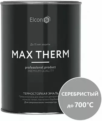 Elcon Max Therm issiqlikka chidamli emal ko-8101, ko-8104, ko-868, ko-870, Ko-8111, ko-828, kumush, 700°S