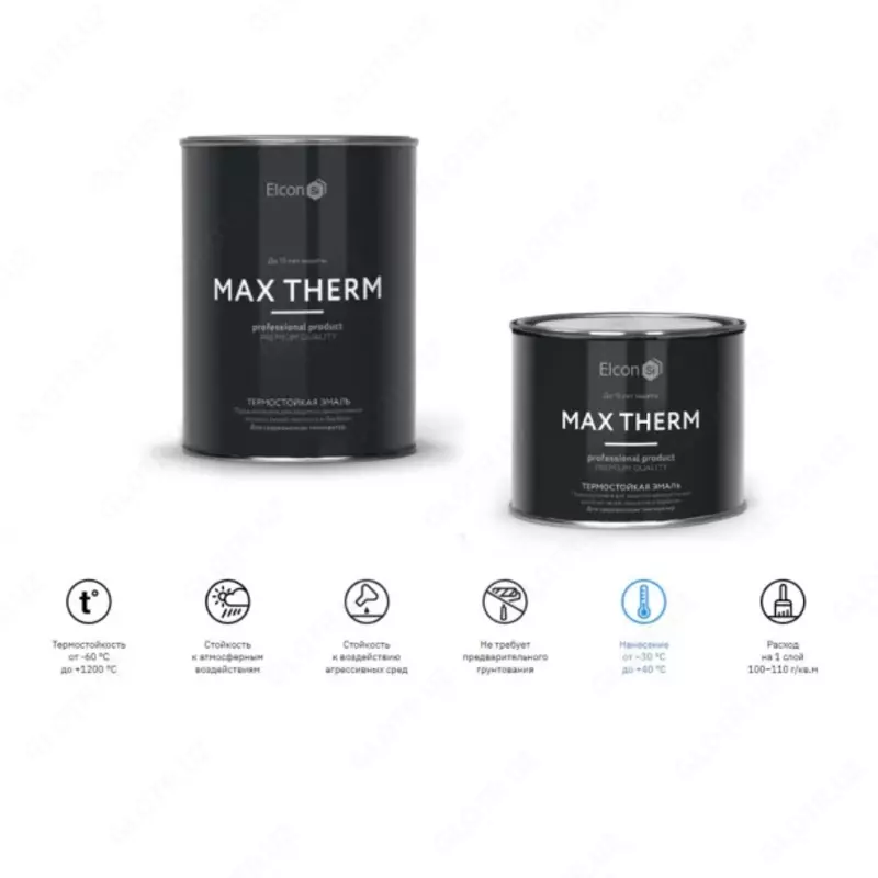 Термостойкая эмаль Elcon Max Therm КО-8101, КО-8104, КО-868, КО-870, КО-8111, КО-828, зеленый, 700°С