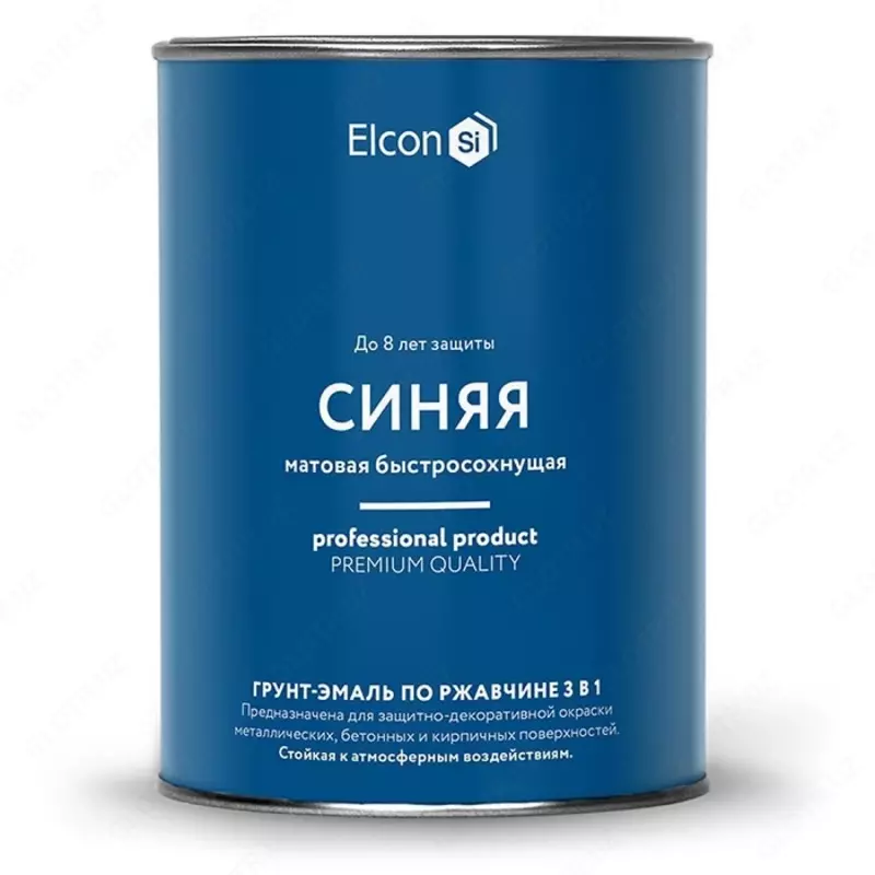 Elcon 3 dan 1 gacha zang emalli tuproq, moviy (ral 5005)