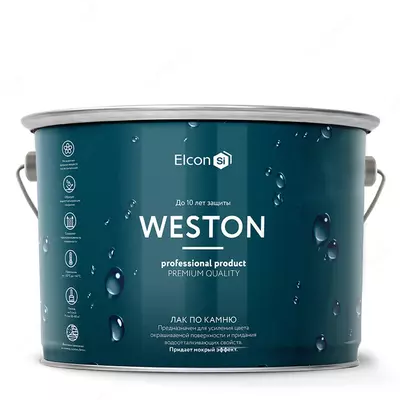 Водоотталкивающие пропитки для камня, кирпича, бетона Elcon Weston водоотталкивающий лак по камню 9л
