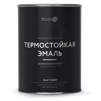 Issiqlikka chidamli bo‘yoq Elcon Max Therm (1000 °C gacha / qora / 0,8 kg)