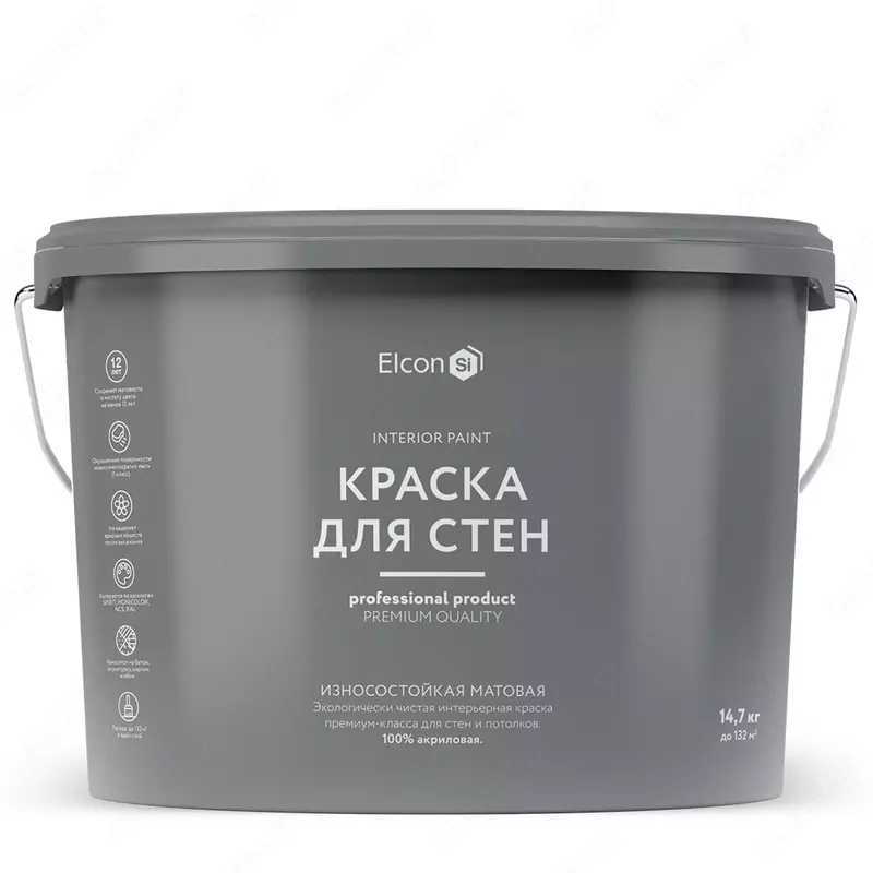 Краска для стен премиум-класса Elcon (белая / база под колеровку / 10 л)