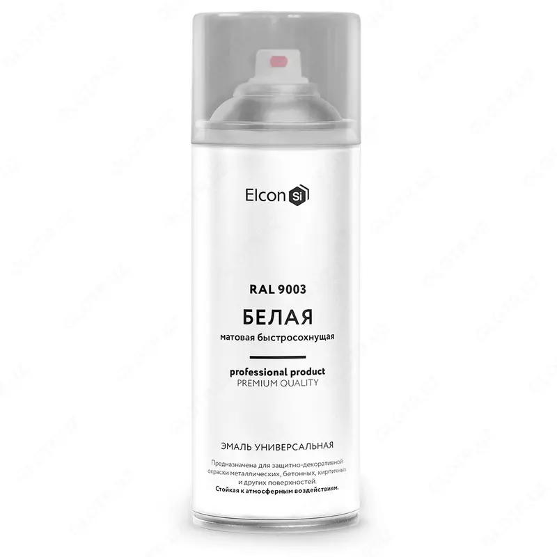 Универсальная акриловая эмаль Elcon ( Белая матовая / RAL 9003 / 520 мл, аэрозоль )