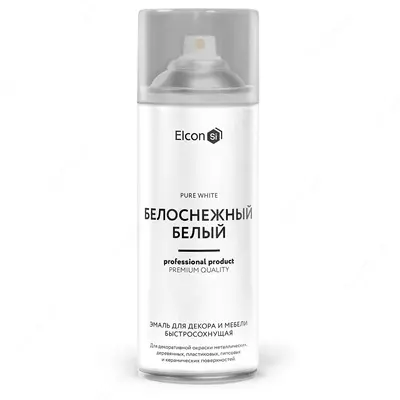 Dekorativ buyumlar va mebellar uchun emal Elcon ( Oppoq oy / 520 ml, aerozol)