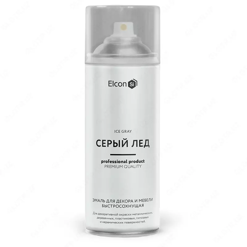 Dekorativ buyumlar va mebellar uchun emal Elcon (Kulrang muz / 520 ml, aerozol)