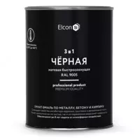 Грунт-эмаль Elcon 3 в 1 быстросохнущая ( Цвет: Черный / Mатовый )