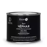 Грунт-эмаль Elcon 3 в 1 быстросохнущая ( Цвет: Черный / Mатовый ) - от {0} сум