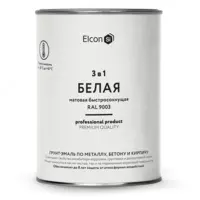 Грунт-эмаль Elcon 3 в 1 быстросохнущая ( Цвет: Белый / Mатовый )
