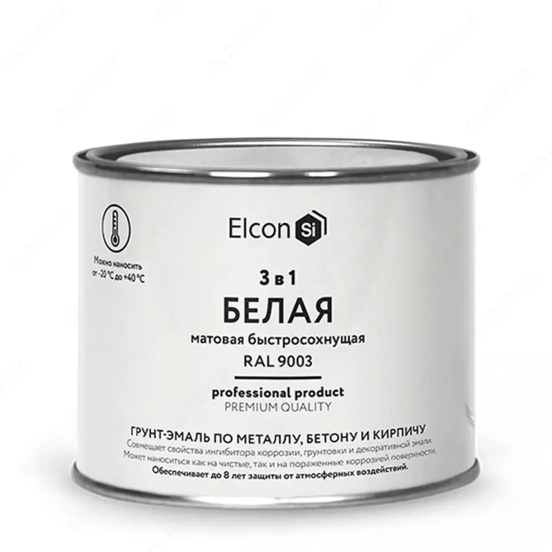 Грунт-эмаль Elcon 3 в 1 быстросохнущая ( Цвет: Белый / Mатовый )