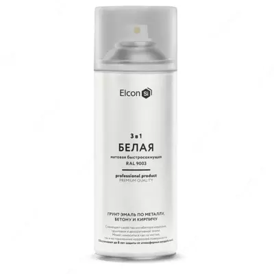 Грунт-эмаль Elcon 3 в 1 быстросохнущая ( Цвет: Белый / Mатовый )