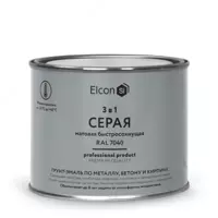 Грунт-эмаль Elcon 3 в 1 быстросохнущая ( Цвет: Серый / Mатовый ) - от {0} сум