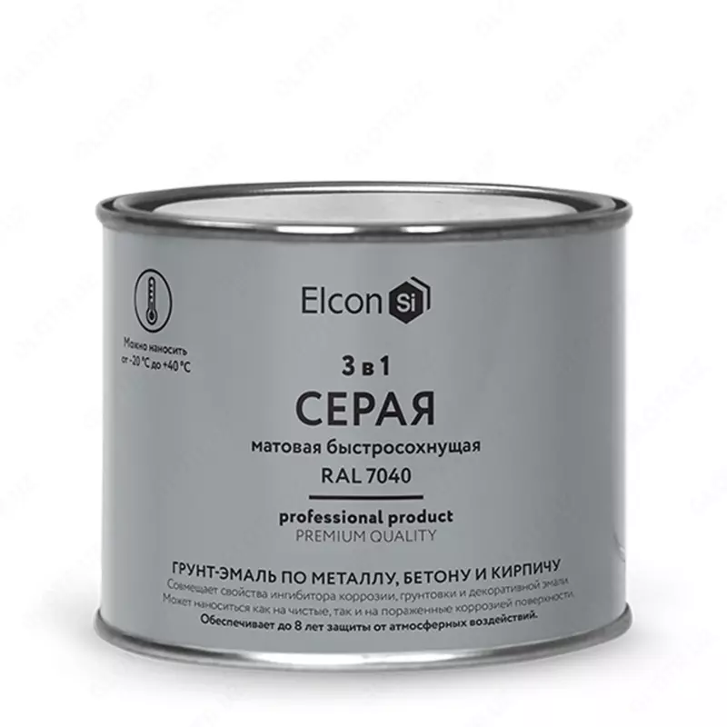 Грунт-эмаль Elcon 3 в 1 быстросохнущая ( Цвет: Серый / Mатовый )