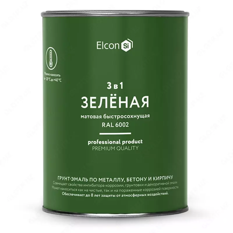 Грунт-эмаль Elcon 3 в 1 быстросохнущая ( Цвет: Зеленый / Mатовый )