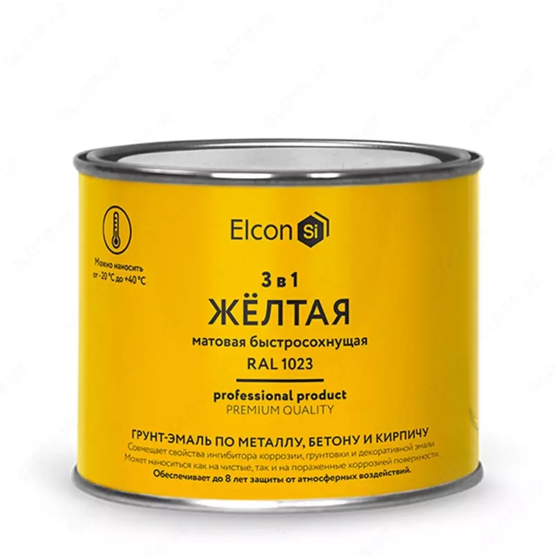 Грунт-эмаль Elcon 3 в 1 быстросохнущая ( Цвет: Желтый / Mатовый )