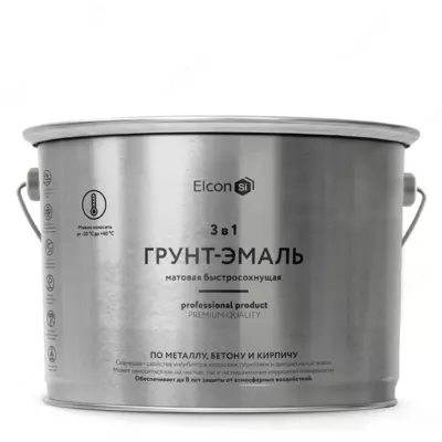 Грунт-эмаль Elcon 3 в 1 быстросохнущая ( Цвет: Желтый / Mатовый )