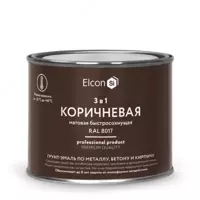 Грунт-эмаль Elcon 3 в 1 быстросохнущая ( Цвет: Коричневый / Mатовый ) - от {0} сум
