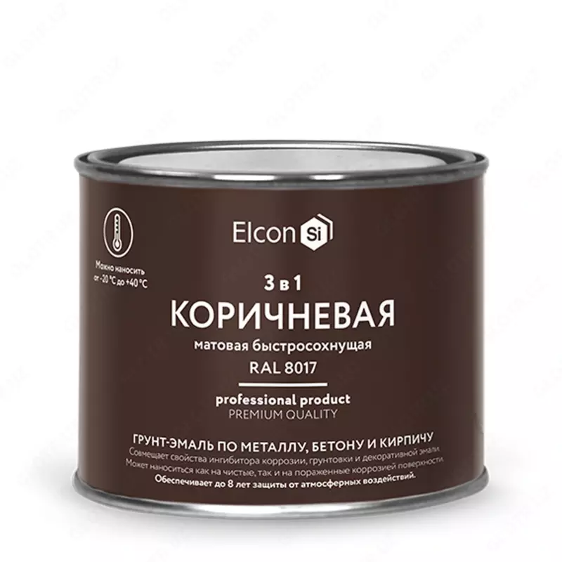 Грунт-эмаль Elcon 3 в 1 быстросохнущая ( Цвет: Коричневый / Mатовый )