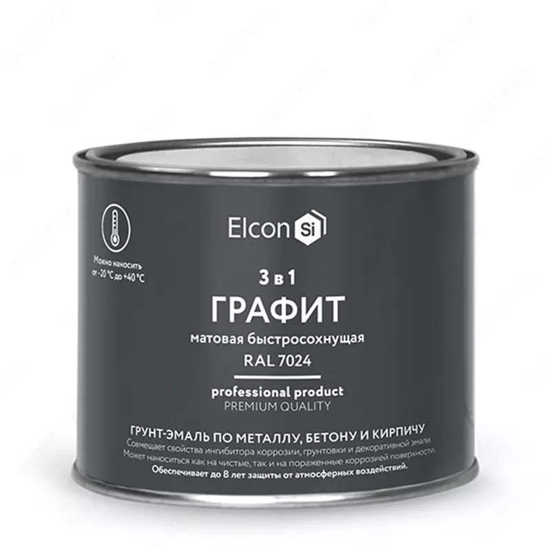 Primer-emal Elcon 3 in 1 tez qurituvchi (Rang: Grafit / Mat)