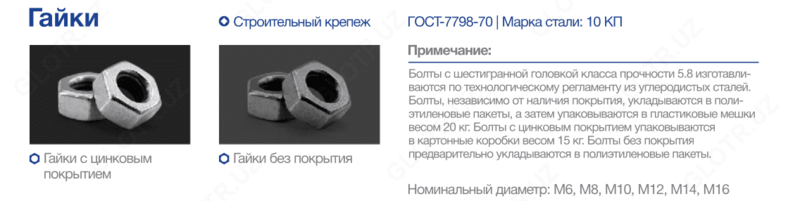 Olti burchakli yong'oq - 22 704 so'm