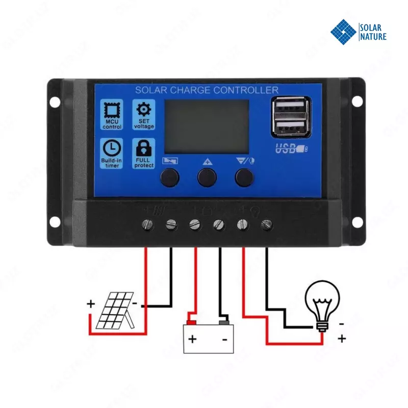 185 430.1 сум Контроллеры PWM 20A-80A для солнечных батарей