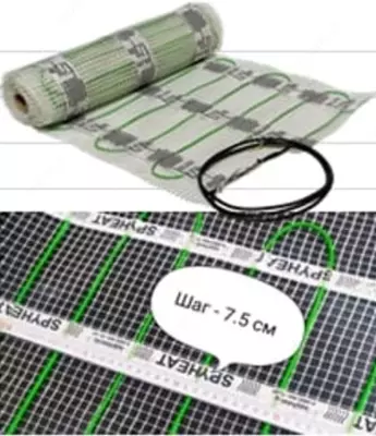 1 435 587.6 сум / комплект Нагревательный мат "SpyHeat Практик SHD-12-765" 180 Вт/м2