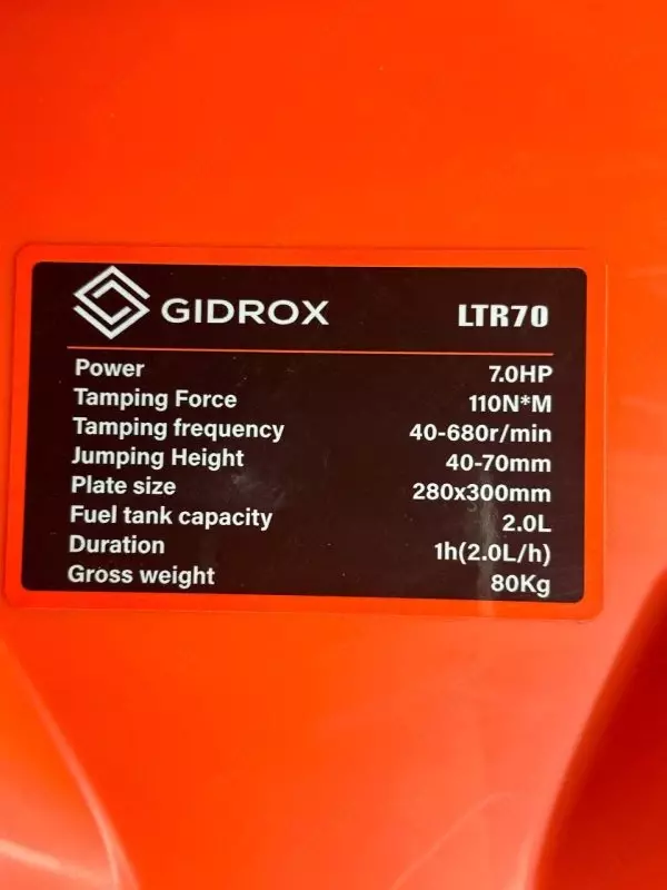 Трамбовочный аппарат LTR70. Gidrox.uz
