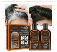 Disaar Оттеночный шампунь от седины с кератином Keratin Hair Black Shampoo 400 ml