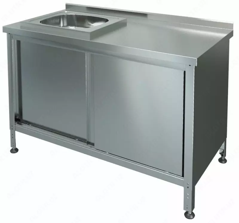 Стол-мойка с тумбой  из нержавеющей стали