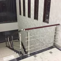 Перила из нержавеющей стали с деревянным поручнем - от {0} сум