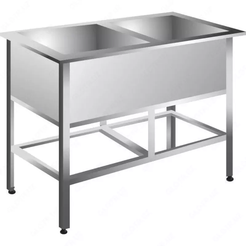 Моечная двухсекционная ванна с фартуком ASSUM ВМЭ-2/500