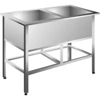  Моечная двухсекционная ванна с фартуком ASSUM ВМЭ-2/500 - 