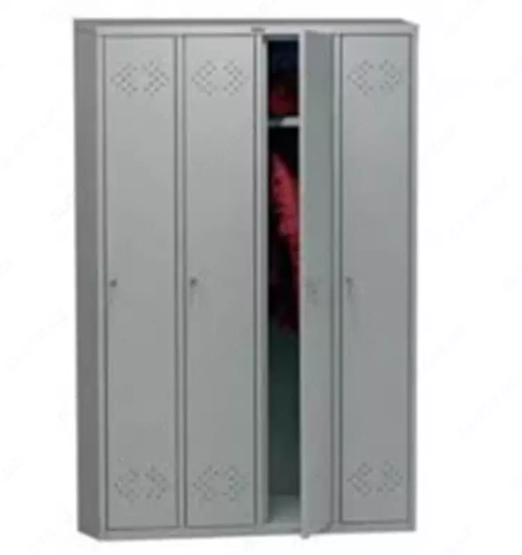 Медицинский гардеробный 4-х дверный шкаф ITM-165 1800 х 1500 х 450 мм (Стальной)